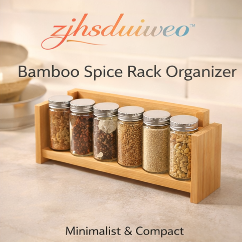 zjhsduiweo™ Bamboo Spice Rack Organizer - Minimalist & Compact