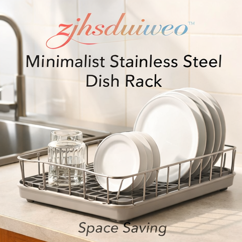 zjhsduiweo™ Minimalist Stainless Steel Dish Rack - Space Saving