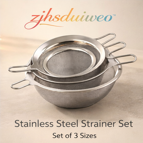 zjhsduiweo™ Stainless Steel Strainer Set - Set of 3 Sizes
